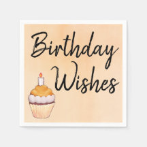 Birthday wünscht Cupcake Orange Wasserfarbe