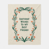 Birthday wünscht elegante Blumenrahmen Fleecedecke (Vorderseite)