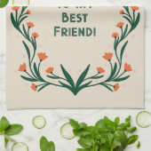 Birthday wünscht elegante Blumenrahmen Geschirrtuch (Gefaltet)