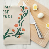 Birthday wünscht elegante Blumenrahmen Geschirrtuch (Viertel Falte)