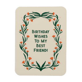 Birthday wünscht elegante Blumenrahmen Magnet