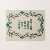 Birthday wünscht elegante Blumenrahmen Puzzle (Horizontal)