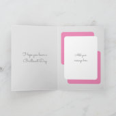 Birthday wünscht Katze Foto rosa grau pink hinzufü Karte (Innenseite)