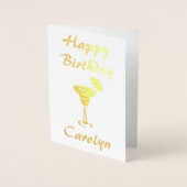 Birthday wünscht Martini Glass Folienkarte (Vorderseite)
