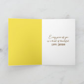 Birthday Yellow Daisy Bursting Out of Dirt Karte (Innenseite)