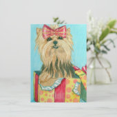 Birthday Yorkie Karte (Stehend Vorderseite)