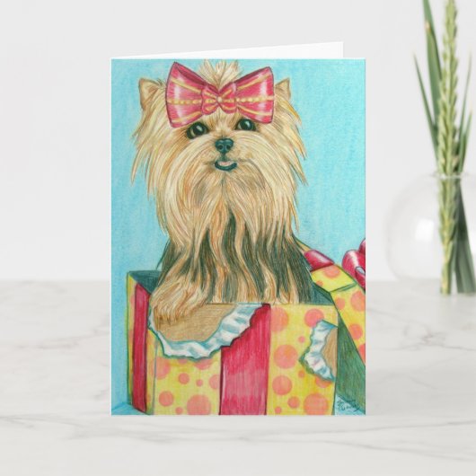 Birthday Yorkie Karte (Vorderseite)