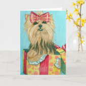 Birthday Yorkie Karte (Gelbe Blume)