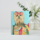 Birthday Yorkie Postkarte (Stehend Vorderseite)