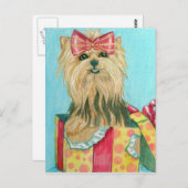 Birthday Yorkie Postkarte (Vorne/Hinten)