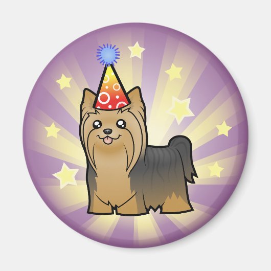 Birthday Yorkshire Terrier (langes Haar ohne Bogen Magnet (Vorne)