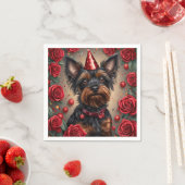 Birthday Yorkshire Terrier Wear Party Hat Serviette (Beispiel)