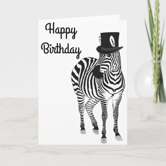 Birthday Zebra Karte (Vorderseite)