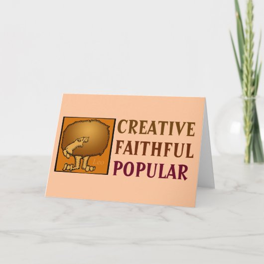 Birthday Zodiac Sign Personale Leo Card Karte (Vorderseite)