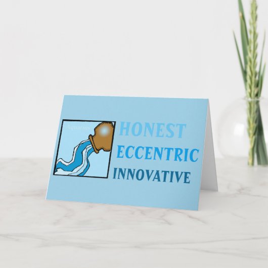 Birthday Zodiac Sign Personality Aquarius Card Karte (Vorderseite)