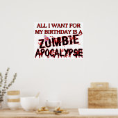 Birthday Zombie Apokalypse Poster (Küche)