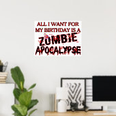 Birthday Zombie Apokalypse Poster (Heimbüro)