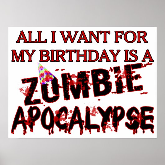 Birthday Zombie Apokalypse Poster (Vorne)
