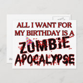 Birthday Zombie Apokalypse Postkarte (Vorne/Hinten)