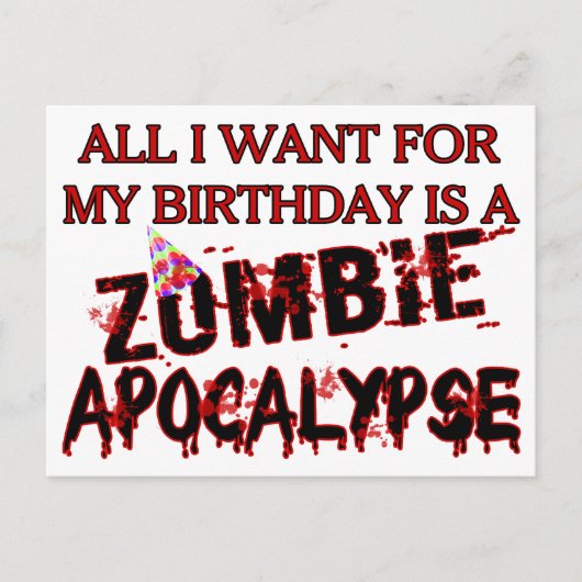Birthday Zombie Apokalypse Postkarte (Vorderseite)