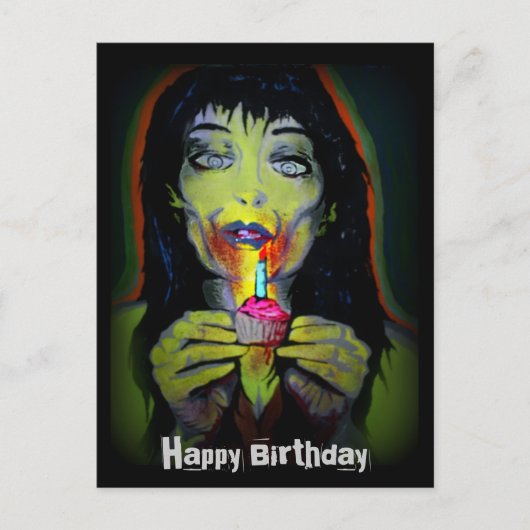 'Birthday Zombie' Postkarte (Vorderseite)