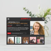 Birthdayflix-Party Einladung (Stehend Vorderseite)