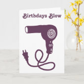 Birthdays Blow benutzerdefinierte Meldung lila Haa Karte (Gelbe Blume)