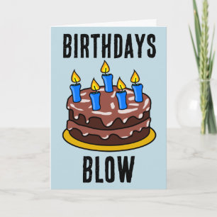 BIRTHDAYS BLOW FUNNY CAKE GREETING CARD KARTE