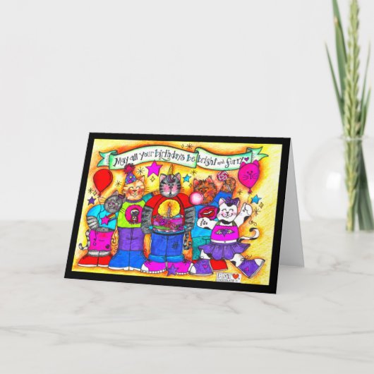 Birthdays Bright and Furry Card Karte (Vorderseite)