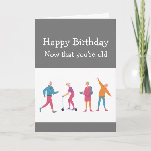 Birthdays Fun Mind says Yes Body says No Karte (Vorderseite)