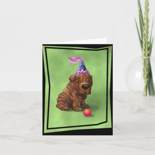 BirthdaySharpeiA Karte (Vorderseite)