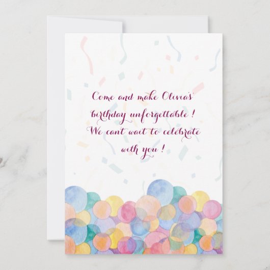 Birthdy Einladung (Rückseite)