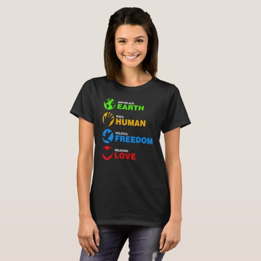 Birthplace Earth Race Human Freedom T-Shirt (Vorne ganz)