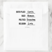 BIRTHPLACE EARTH STICKER (Tasche)