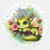 Birthstone August Peridot Dragon Sticker (Vorderseite)
