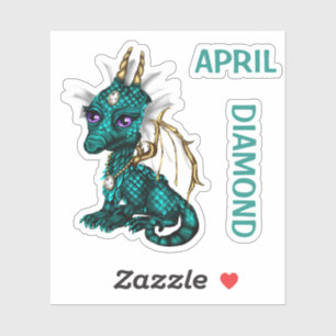 Birthstone Baby-Drache-April-Diamant Aufkleber