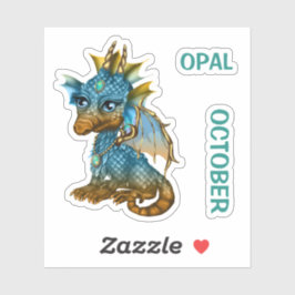 Birthstone Baby-Drache-Oktober-Opal Aufkleber