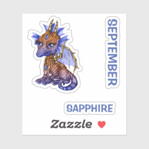 Birthstone Baby-Drache-September-Saphir Aufkleber