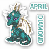 Birthstone Baby Dragon April Diamond Aufkleber (Vorderseite)