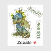 Birthstone Baby Dragon August Peridot Aufkleber (Blatt)