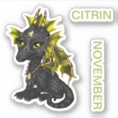 Birthstone Baby Dragon Citrin November Aufkleber (Vorderseite)