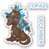 Birthstone Baby Dragon Dezember Topaz Aufkleber (Vorderseite)