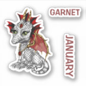 Birthstone Baby Dragon January Garnet Aufkleber (Vorderseite)