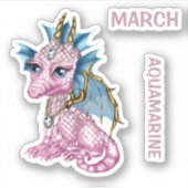 Birthstone Baby Dragon März Aquamarine Aufkleber (Vorderseite)