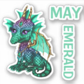 Birthstone Baby Dragon May Emerald Aufkleber (Vorderseite)