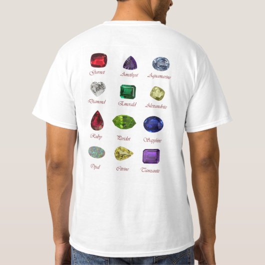 Birthstone Chart Diamond April T - Shirt (Rückseite)