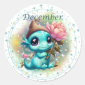 Birthstone Dezember Türkise Dragon Sticker (Vorderseite)