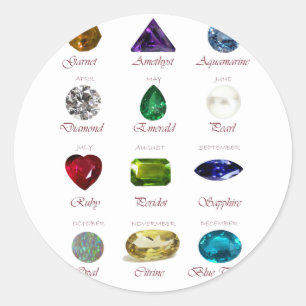 Birthstone-Diagramm Runder Aufkleber