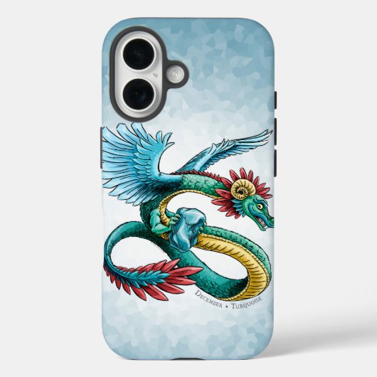 Birthstone-Drache vom Dezember: Türkisverräter Case-Mate iPhone Hülle (Rückseite)