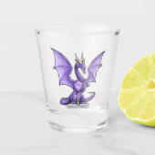Birthstone-Drache vom Februar: Amethyst Schnapsglas (Vorderseite)